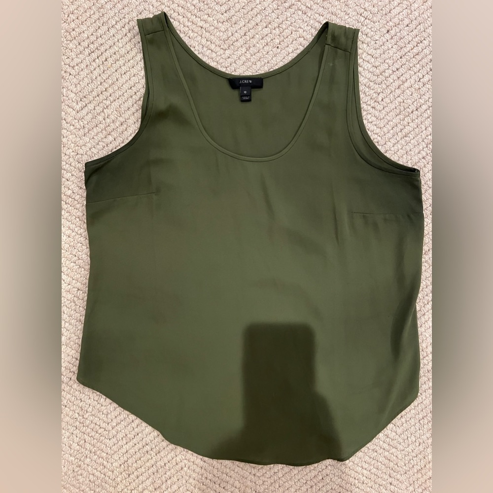 Jcrew green blouse size 10